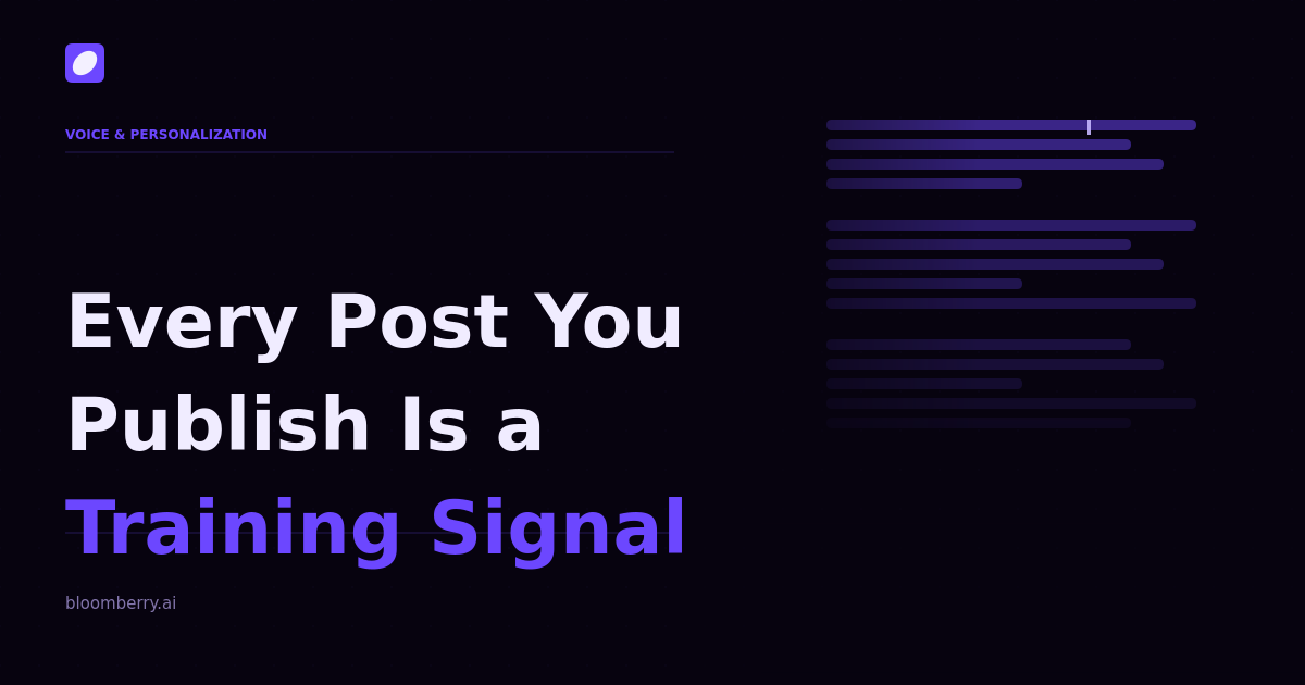 Every Post You Publish Is a Training Signal