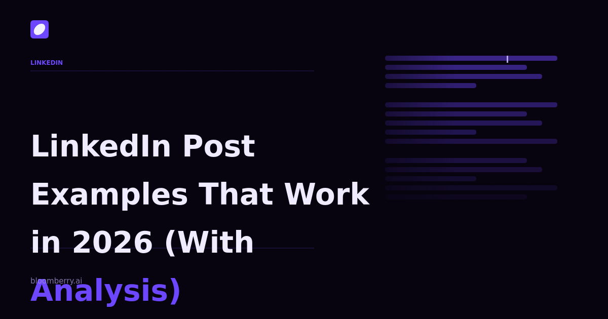 LinkedIn Post Examples That Work in 2026 (With Analysis)