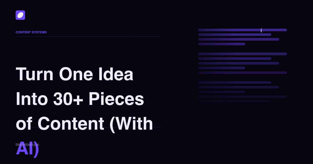 Turn One Idea Into 30+ Pieces of Content (With AI)